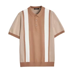 Tiger Brown J.Lindeberg Rey Striped Polo T-Skjorte