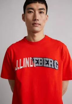 J.Lindeberg Camilo Graphic - T-Shirts Med Print - Fiery Red
