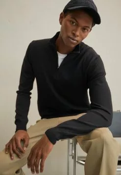 J.Lindeberg Kiyan Quarter Zip - Strikkegenser - Black