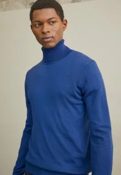 J.Lindeberg Turtleneck - Strikkegenser - Navy Peony