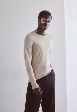 J.Lindeberg Lyle Light Crew Neck - Strikkegenser - Safari Beige